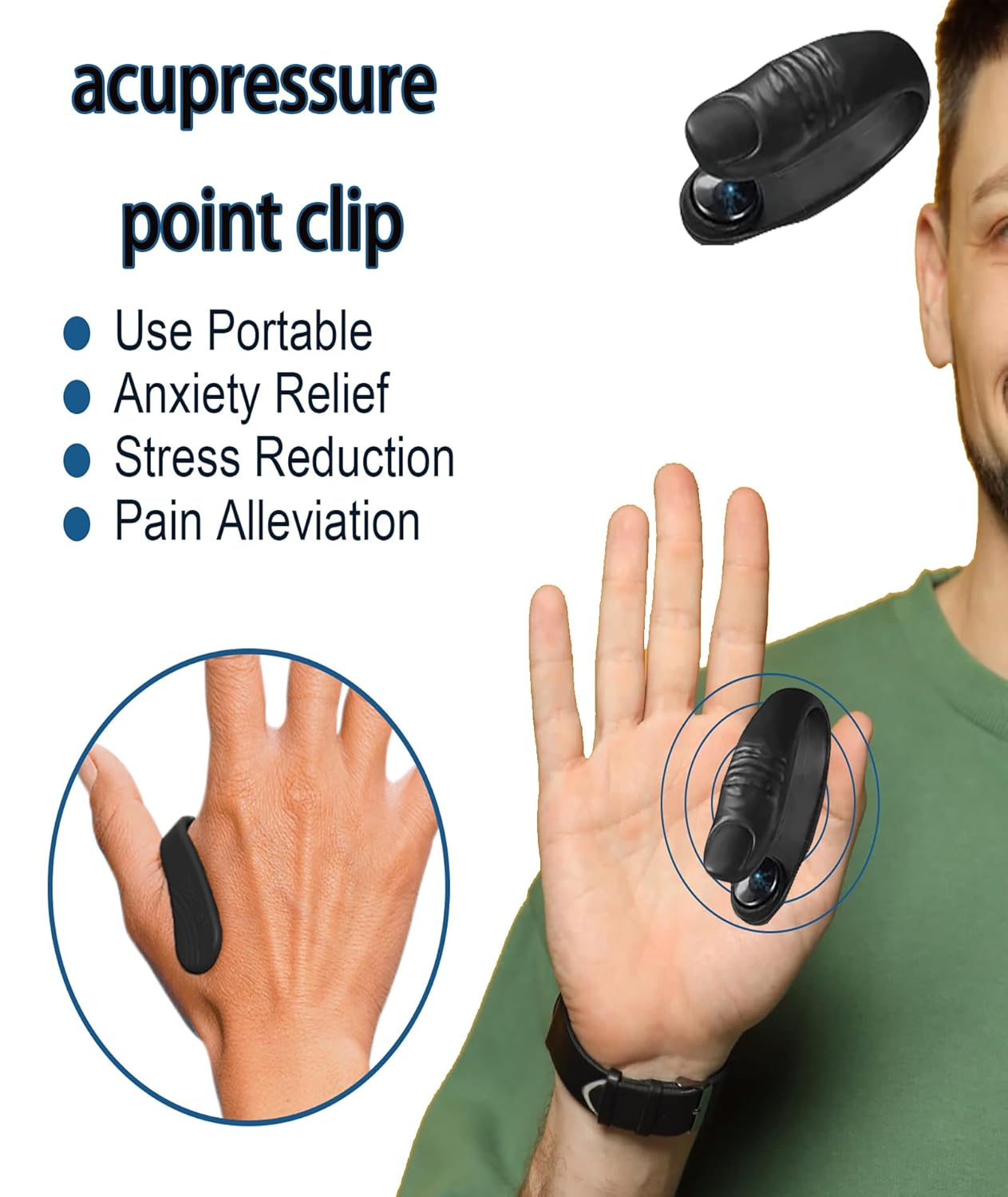 Sugar Control LI4 Acupressure Point Clip (Magnetic)