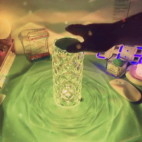 Shimandshine Crystal Lamp Diamond Light Projector 16 Colors Touch & Remote Control