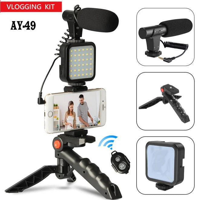 ALL IN ONE AY-49 Vlogging Video Making Kit for Live Streaming Vlogging Self-Portrait Photography, Video Making kit,