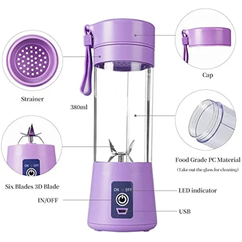 USB Rechargeable Juicer Blender 6 Blades Electric Blender