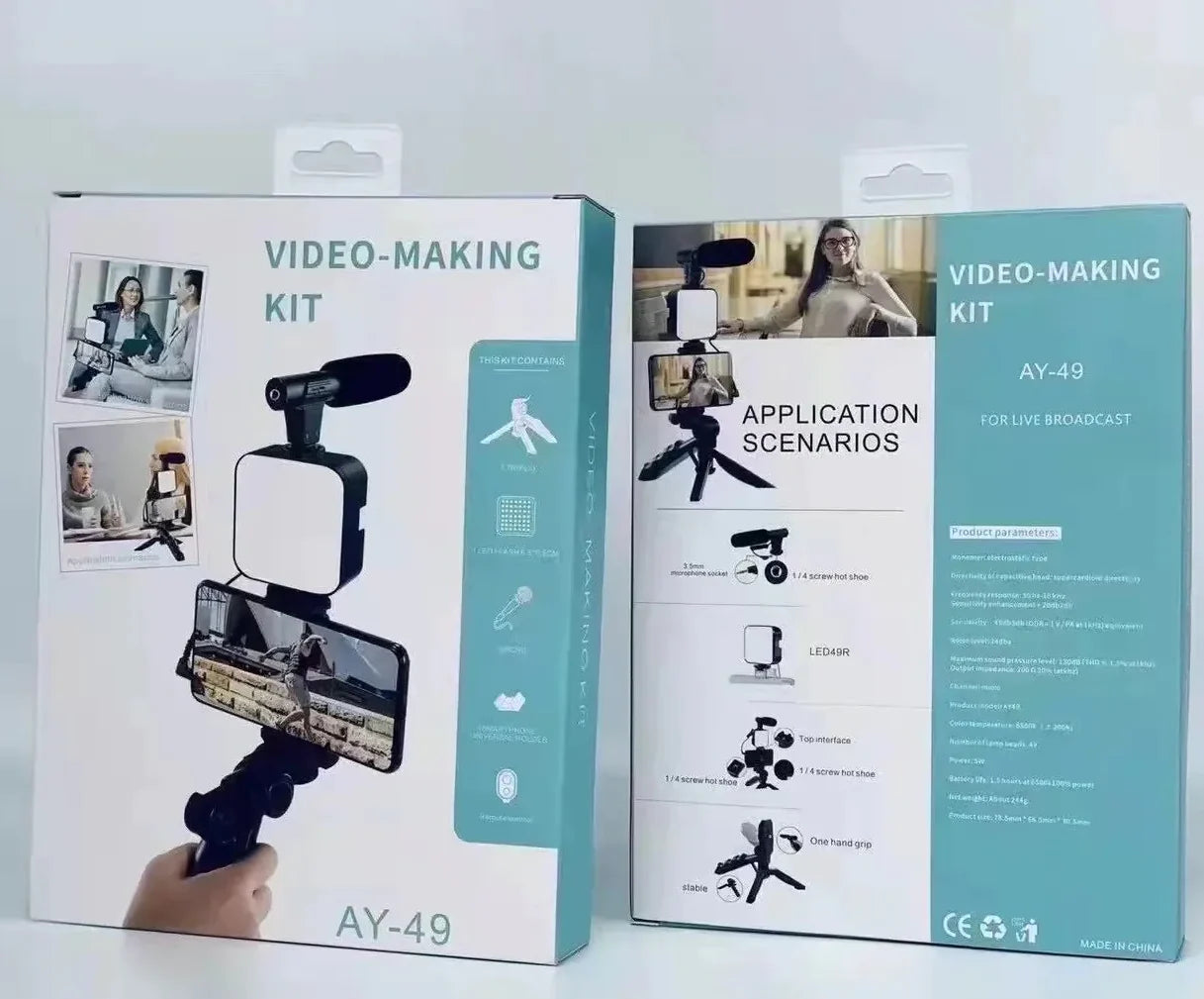 ALL IN ONE AY-49 Vlogging Video Making Kit for Live Streaming Vlogging Self-Portrait Photography, Video Making kit,