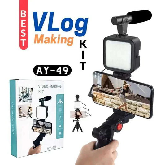 ALL IN ONE AY-49 Vlogging Video Making Kit for Live Streaming Vlogging Self-Portrait Photography, Video Making kit,