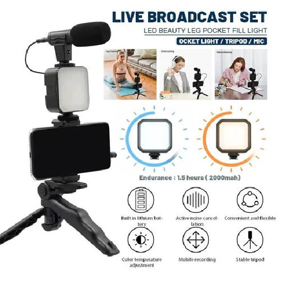 ALL IN ONE AY-49 Vlogging Video Making Kit for Live Streaming Vlogging Self-Portrait Photography, Video Making kit,