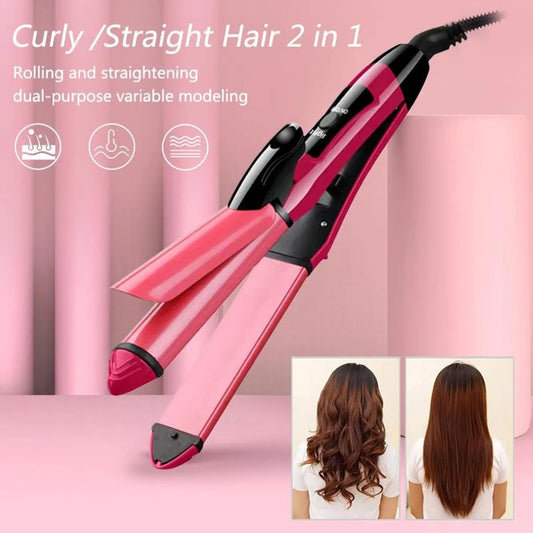 2in 1 heavy Duty Hair Curling and straightener iron