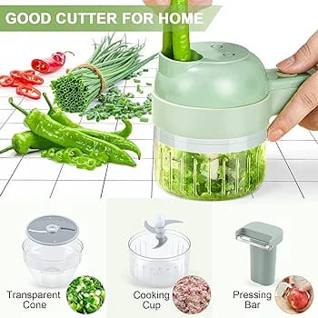 4 In 1 Handheld Electric Vegetable Cutter Wireless Food Processor