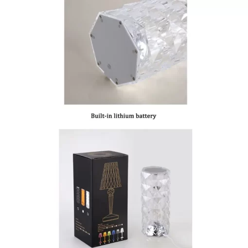 Shimandshine Crystal Lamp Diamond Light Projector 16 Colors Touch & Remote Control