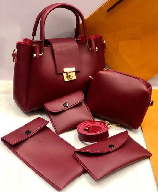 5 pieces ladies hand bag new design