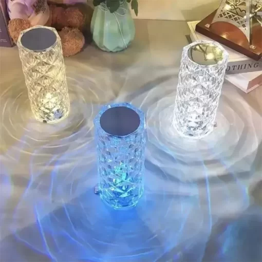 Shimandshine Crystal Lamp Diamond Light Projector 16 Colors Touch & Remote Control