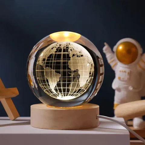 Glowing Planet 3D Crystal Ball Lamp